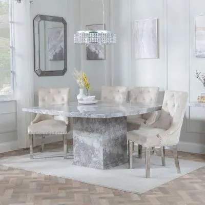 Turin Square Dining Set - Champagne, Velvet