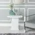 Turin Square Lamp Table - White, Engineered Marble