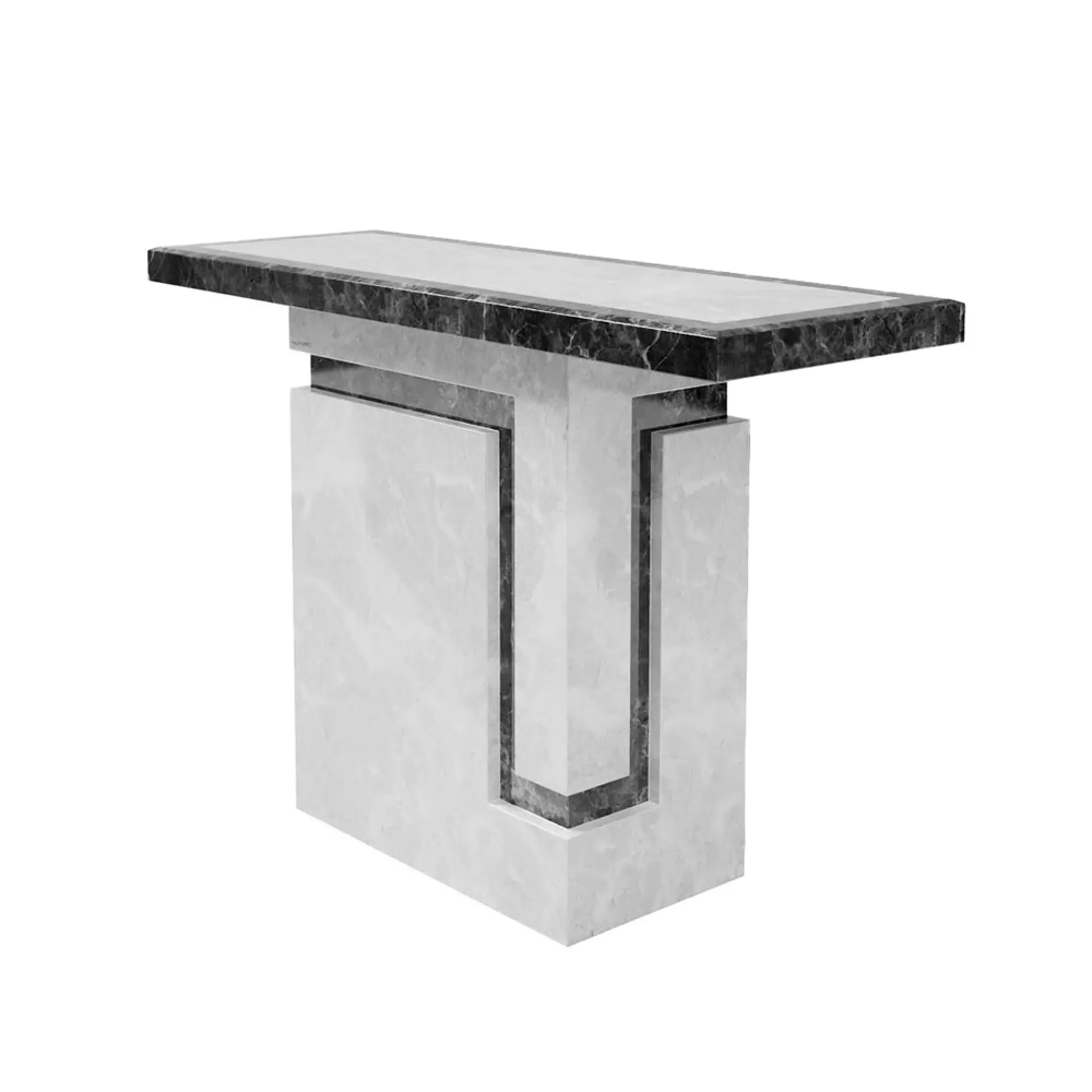 Venice Armani Console Table - Grey, Engineered Marble