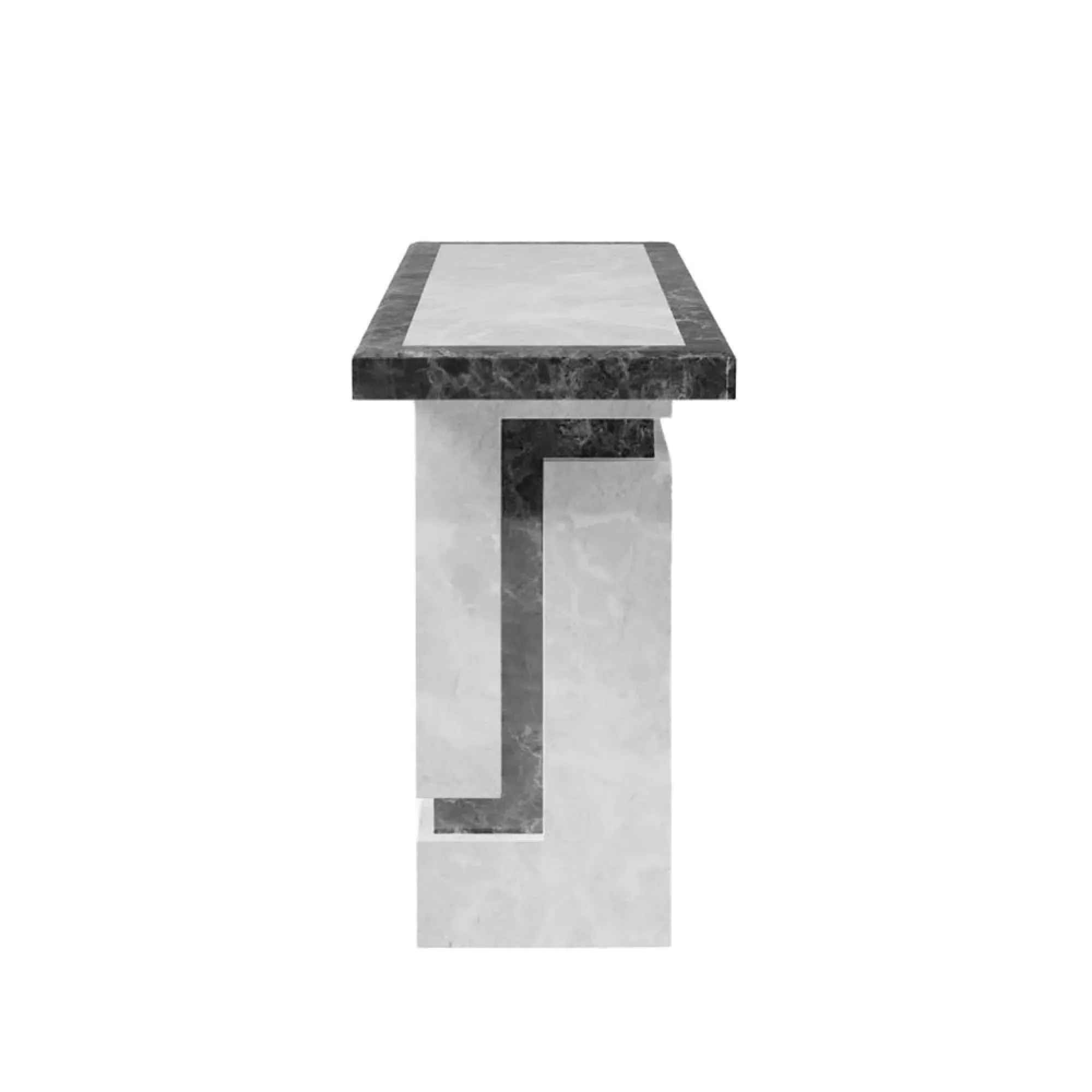 Venice Armani Console Table - Grey, Engineered Marble