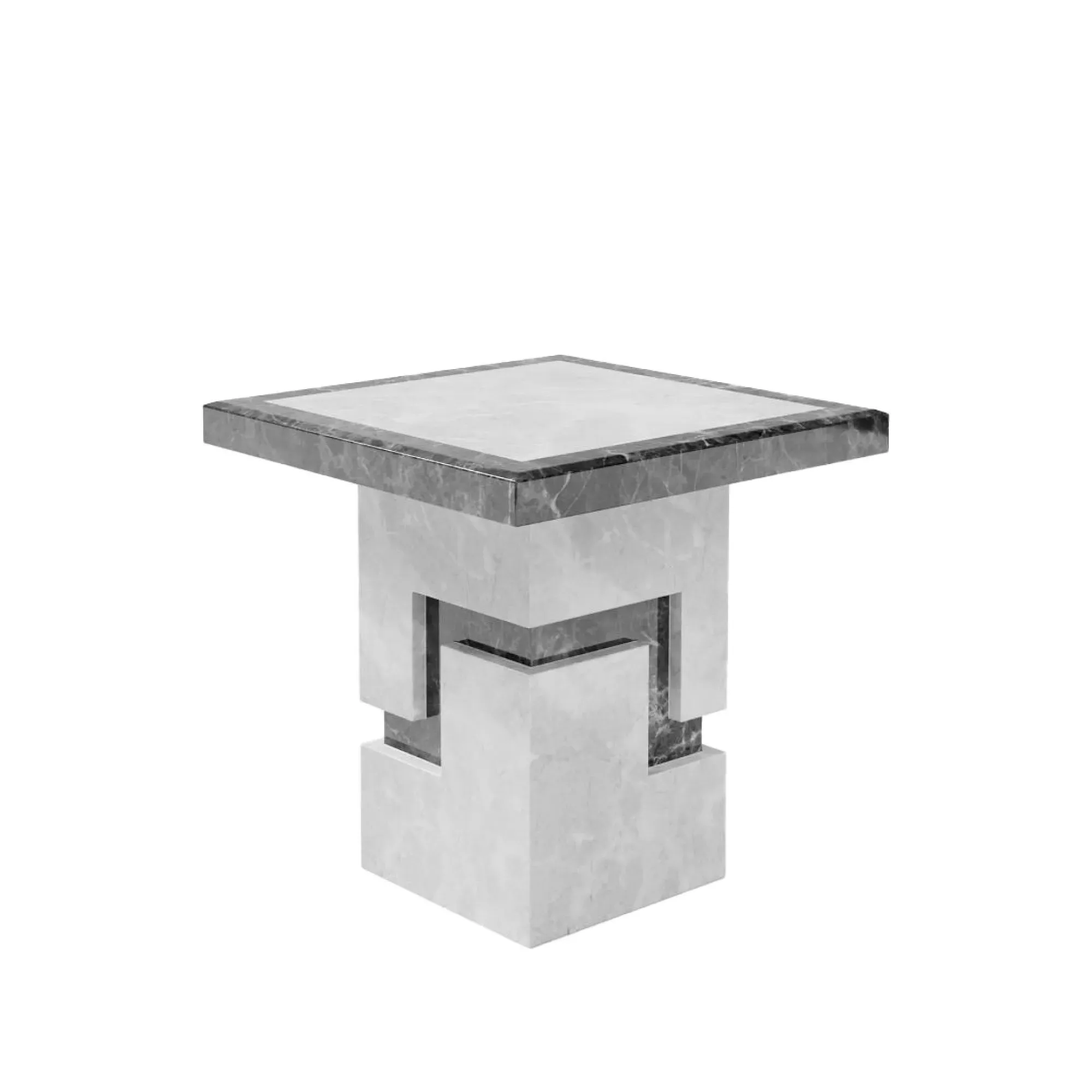 Venice Armani Side Table - Grey, Engineered Marble