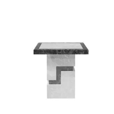 Venice Armani Side Table - Grey, Engineered Marble image