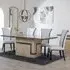 Venice Cadiz Dining Set - Cream Marble, White Leather