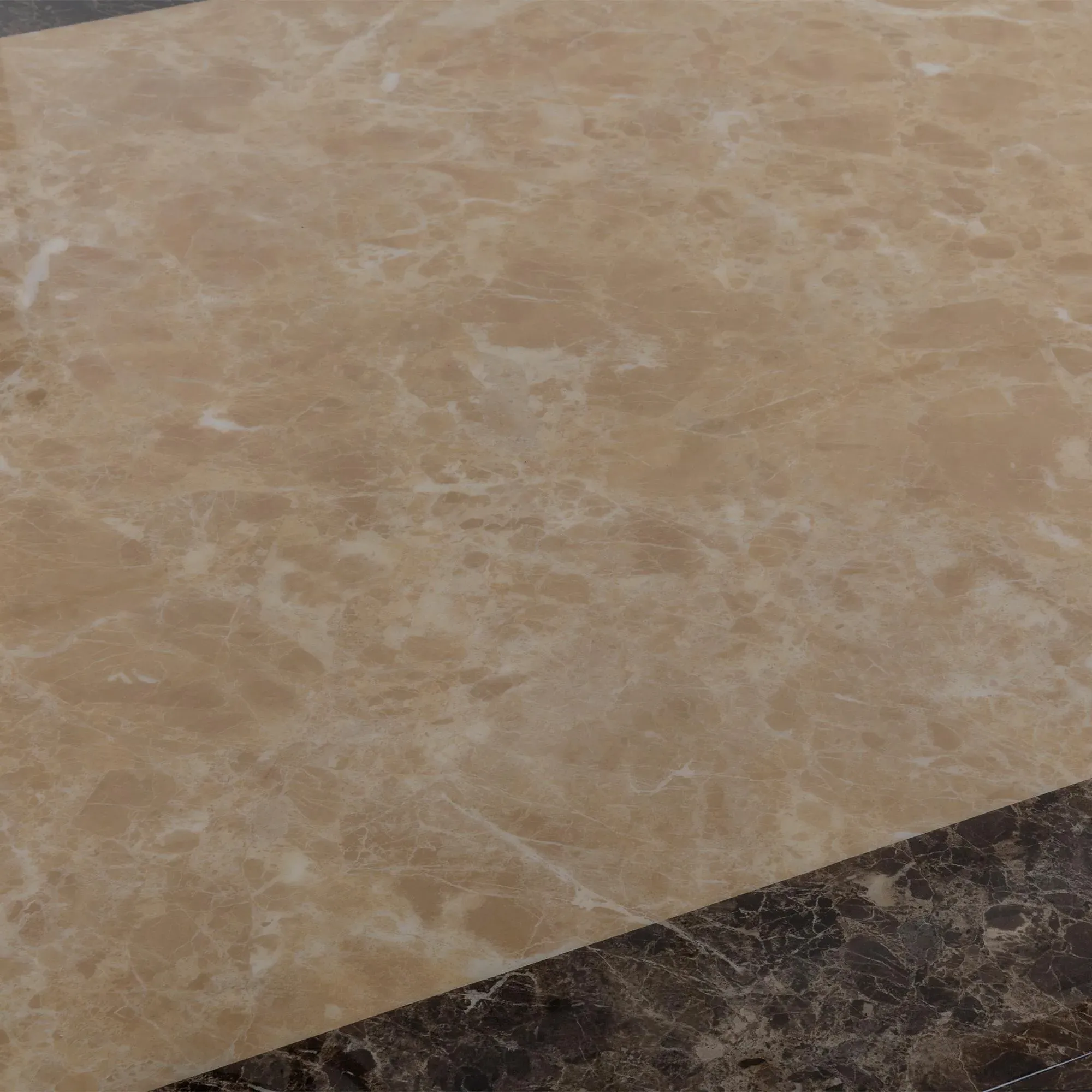 Venice Cream Marble Dining Set - Black, Velvet