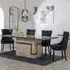 Venice Cream Marble Dining Set - Black, Velvet