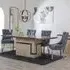 Venice Cream Marble Dining Set - Grey, Velvet