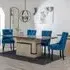 Venice Dining Set with Knocker Back Chairs - Blue, Marble