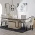 Venice Dining Set with Knocker Back Chairs - Cream, Marble