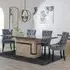 Venice Dining Set with Knocker Back Chairs - Cream, Marble