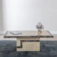 Venice Rectangular Coffee Table - Cream, Marble