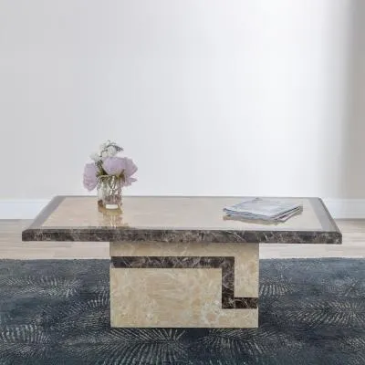 Venice Rectangular Coffee Table - Cream, Marble image