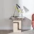 Venice Square Side Table - Cream, Engineered Marble