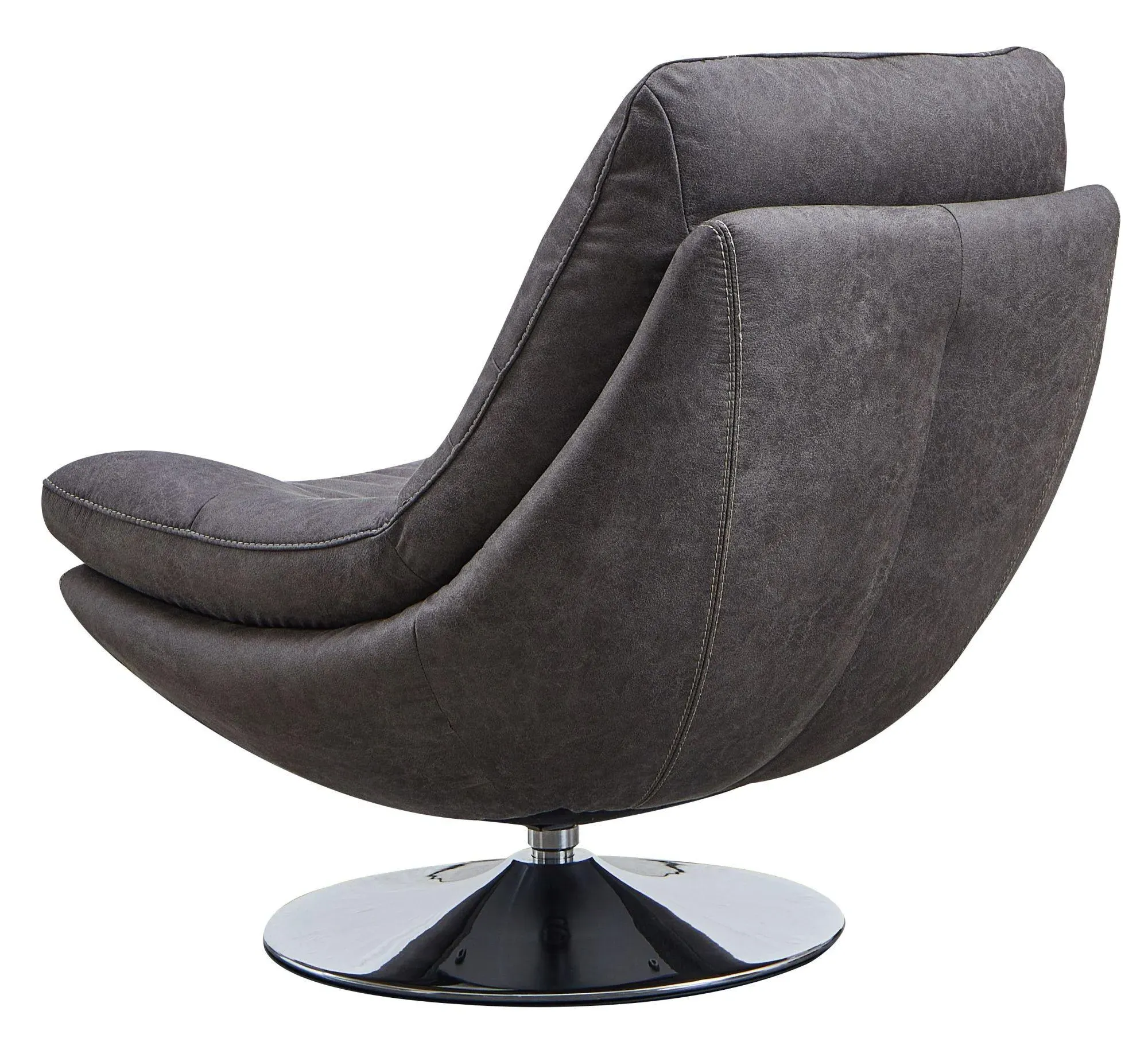 Vento Swivel Chair and Footstool - Dark Grey, Fabric