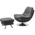 Vento Swivel Chair and Footstool - Dark Grey, Fabric
