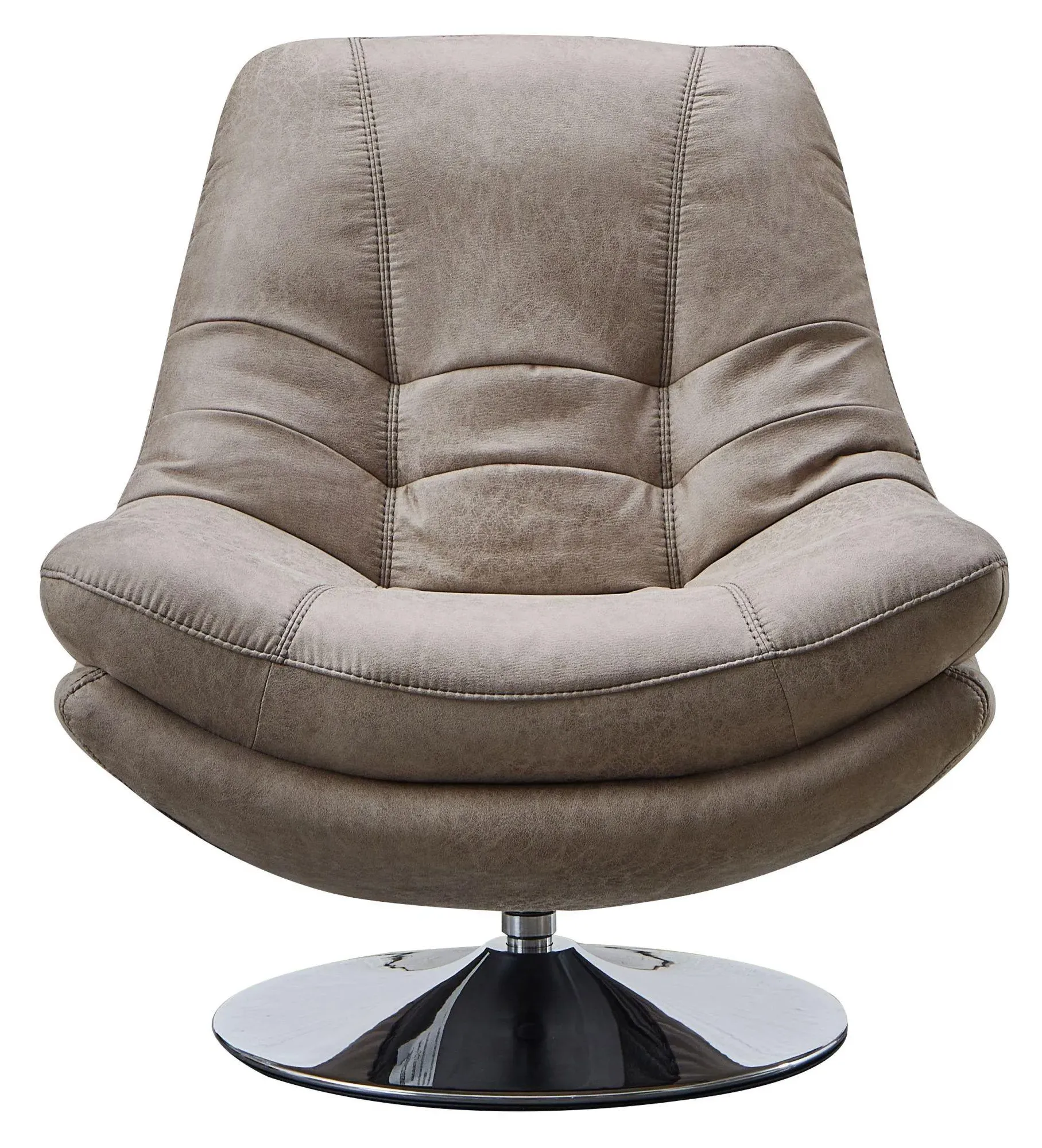 Vento Swivel Chair and Footstool - Light Grey, Fabric