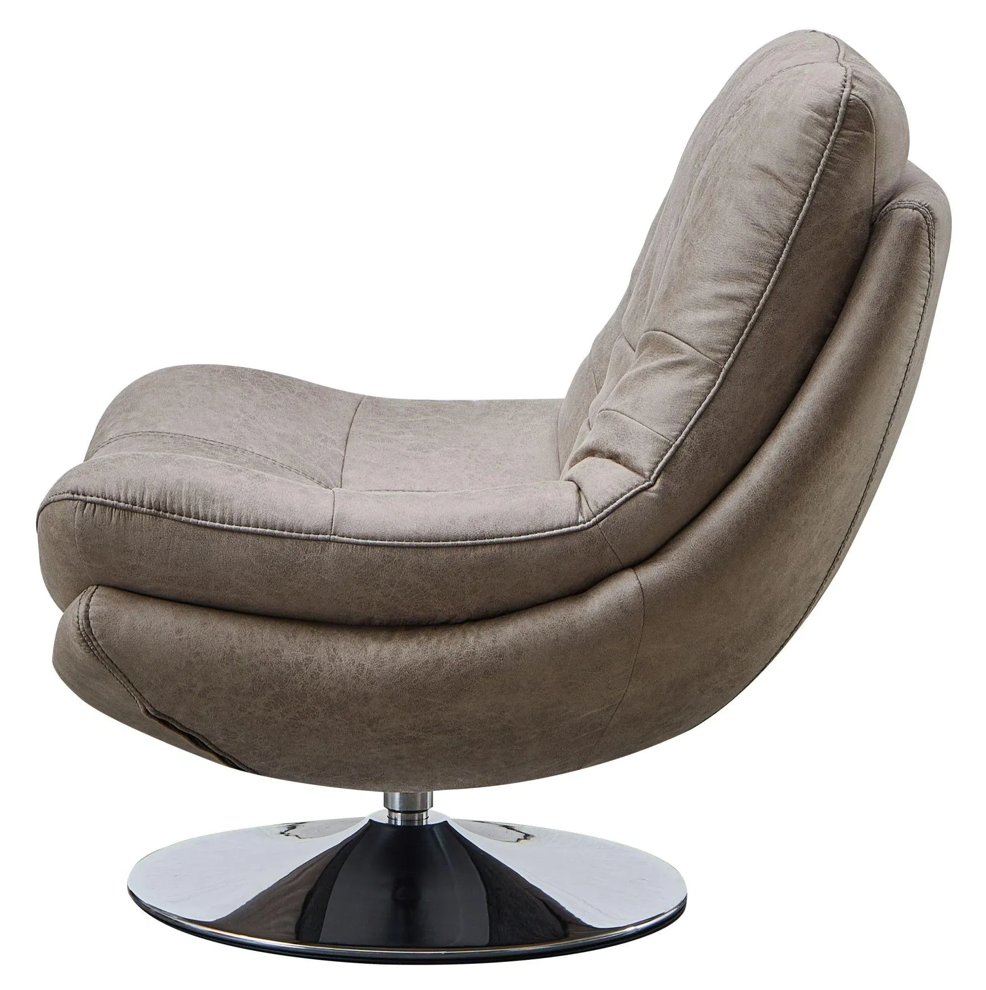 Vento Swivel Chair and Footstool - Light Grey, Fabric