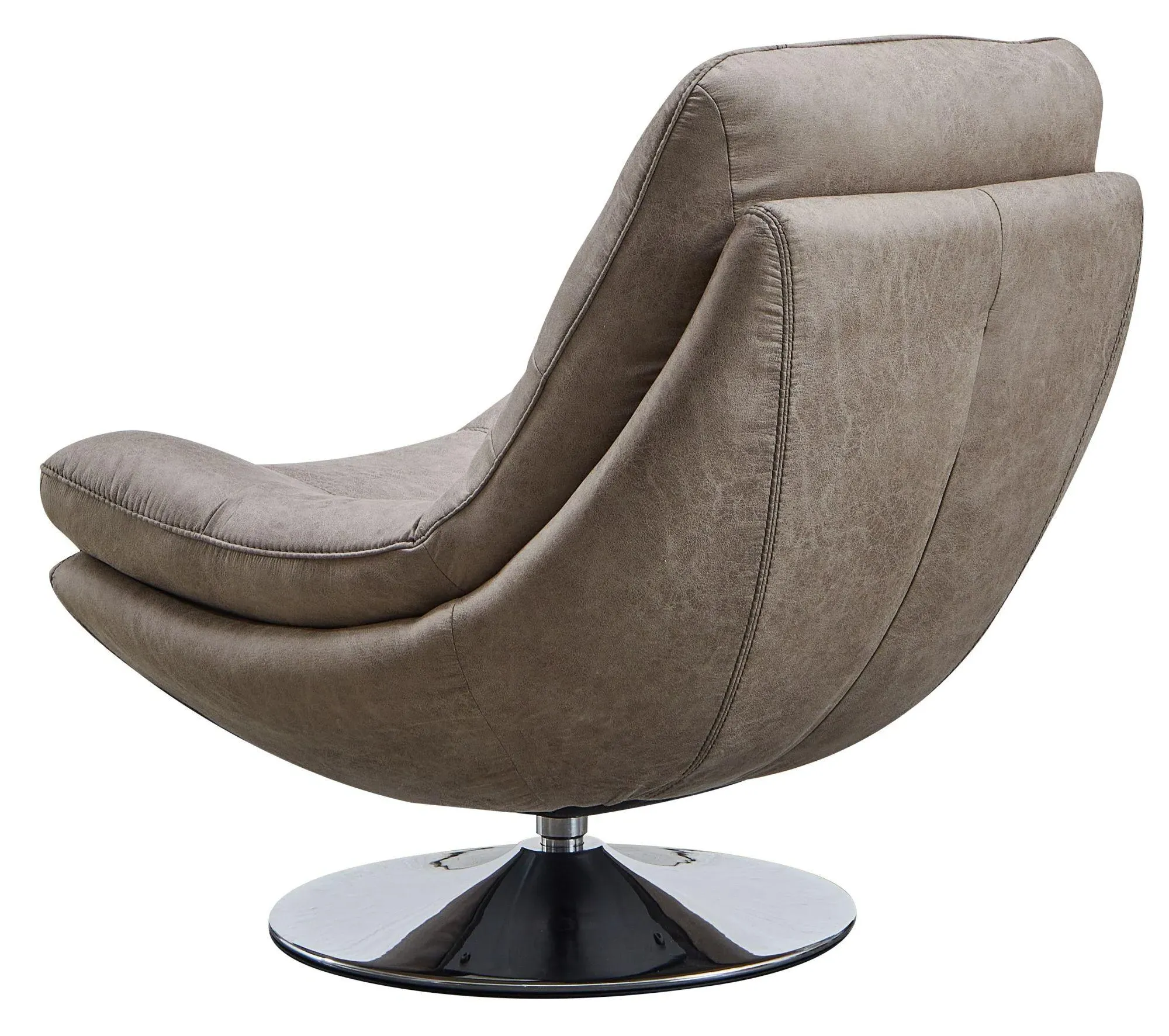 Vento Swivel Chair and Footstool - Light Grey, Fabric