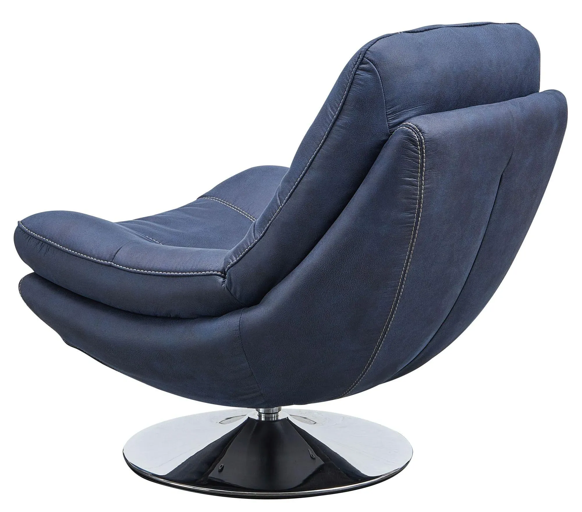 Vento Swivel Chair and Footstool - Midnight Blue, Fabric