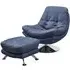 Vento Swivel Chair and Footstool - Midnight Blue, Fabric