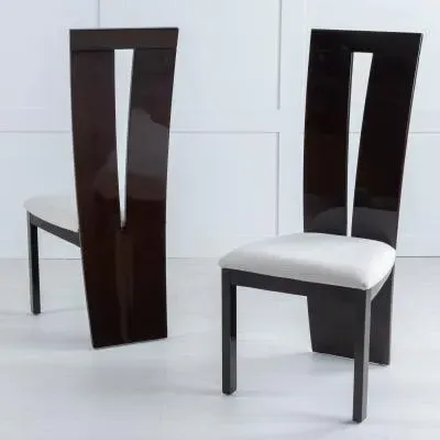 Vienna High Back Dining Chair - Walnut, High Gloss image