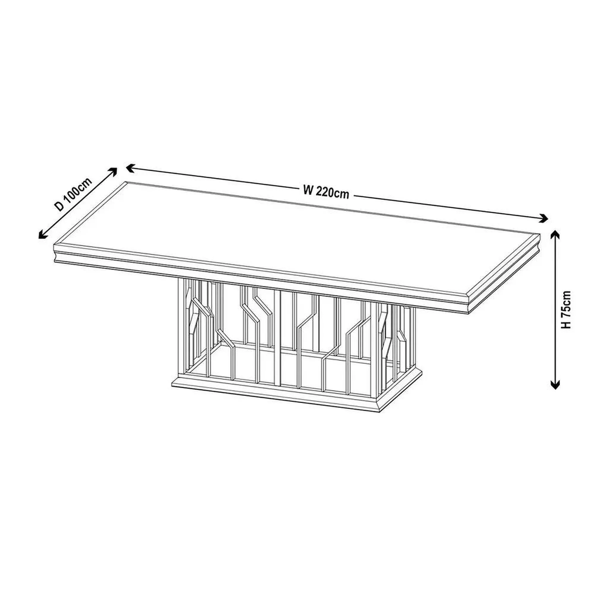 Vortex 8-Seater Dining Table - Grey Marble, Chrome