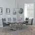 Vortex Dining Set - Grey Marble, Chrome