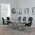 Vortex Dining Set with Jamison Chairs - Grey, Marble