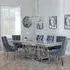 Vortex Dining Set with Knocker Back Chairs - Grey, Marble