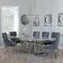 Vortex Dining Set with Lion Knocker Chairs - Grey, Marble