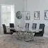 Vortex Grey Marble Dining Set with Roma Chairs - Black