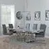 Vortex Grey Marble Dining Set with Roma Chairs - Grey