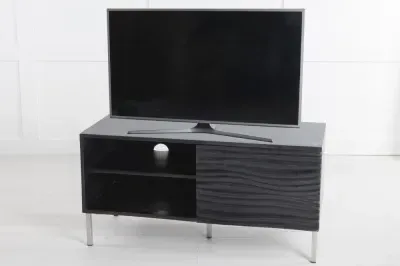 Wave Mango Wood TV Unit with Storage - Black image