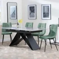 Westin Extending Dining Set with Corona Chairs - Grey, Ceramic