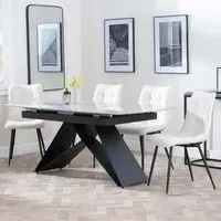Westin Extending Dining Set with Corona Chairs - Grey, Ceramic