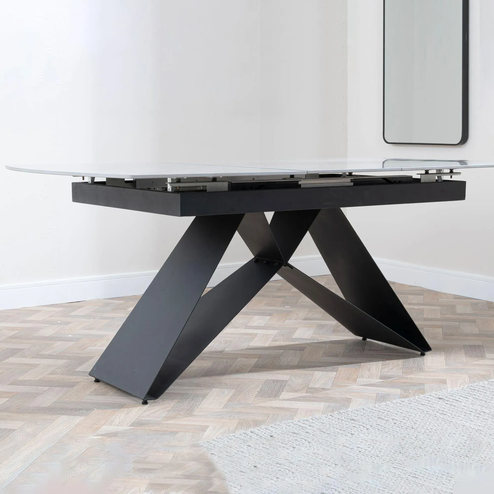 Westin Extending Dining Set with Corona Chairs - Grey, Ceramic