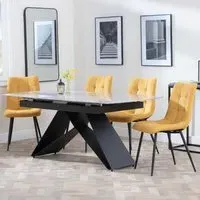 Westin Extending Dining Set with Corona Chairs - Grey, Ceramic