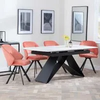 Westin Extending Dining Set with Ion Chairs - White, Ceramic