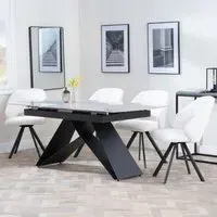 Westin Extending Dining Set with Ion Swivel Chairs - Grey, Ceramic