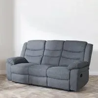 Windsor 3-Seater Recliner Sofa - Dark Grey, Fabric