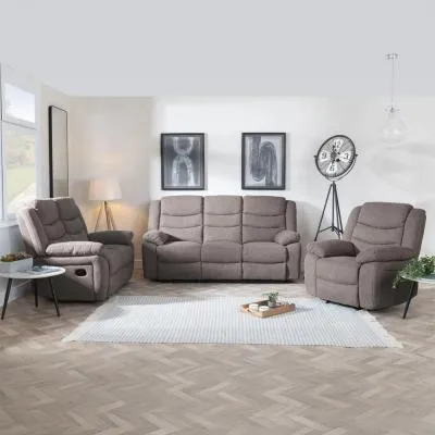 Windsor Recliner Sofa Set - Brown, Fabric