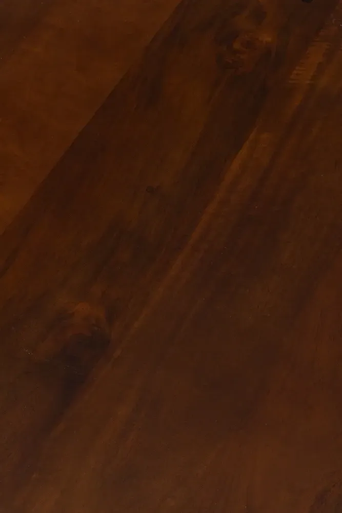 Zion Round Side Table - Chrome, Mango Wood