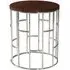 Zion Round Side Table - Chrome, Mango Wood