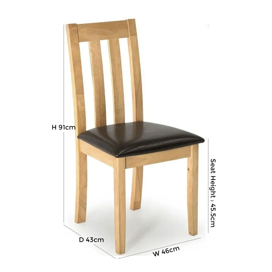Annecy Dining Chair Set of 2 - Natural Wood