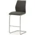Elis Bar Stool - Grey, Faux Leather