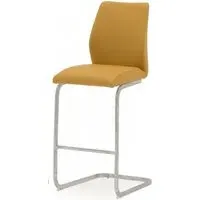 Elis Bar Stool - Pumpkin, Faux Leather