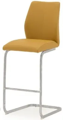 Elis Bar Stool - Pumpkin, Faux Leather