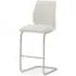 Elis Bar Stool - White, Faux Leather