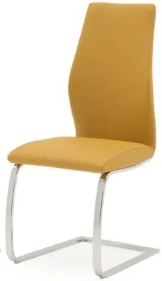 Elis Dining Chair Set of 2 - Pumpkin, Faux Leather