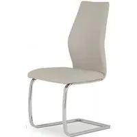 Elis Dining Chair Set of 2 - Taupe, Faux Leather