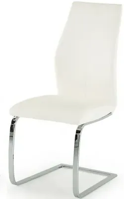 Elis Dining Chair Set of 2 - White, Faux Leather